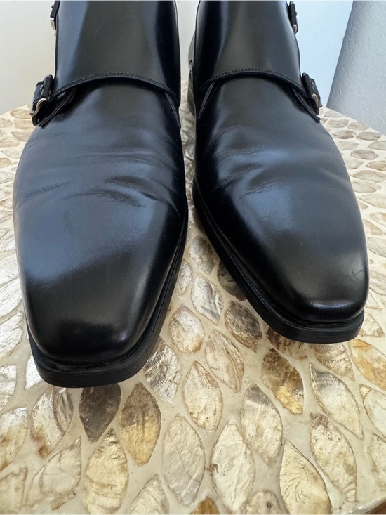 Magnanni Black Leather Double Monk Strap Boots size 9.5M main image 2